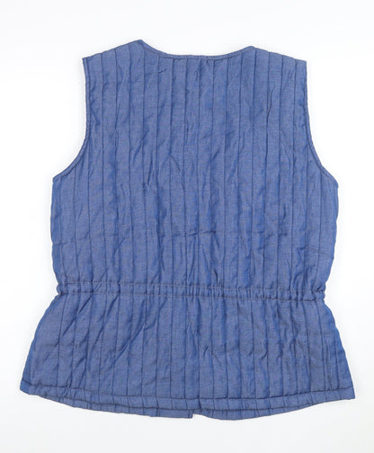 Vero Moda Women Blue Quilted Sleeveless Waistcoat L