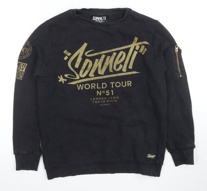 Sonneti Boys Black Graphic Print Pullover Sweatshirt 13-15 Years