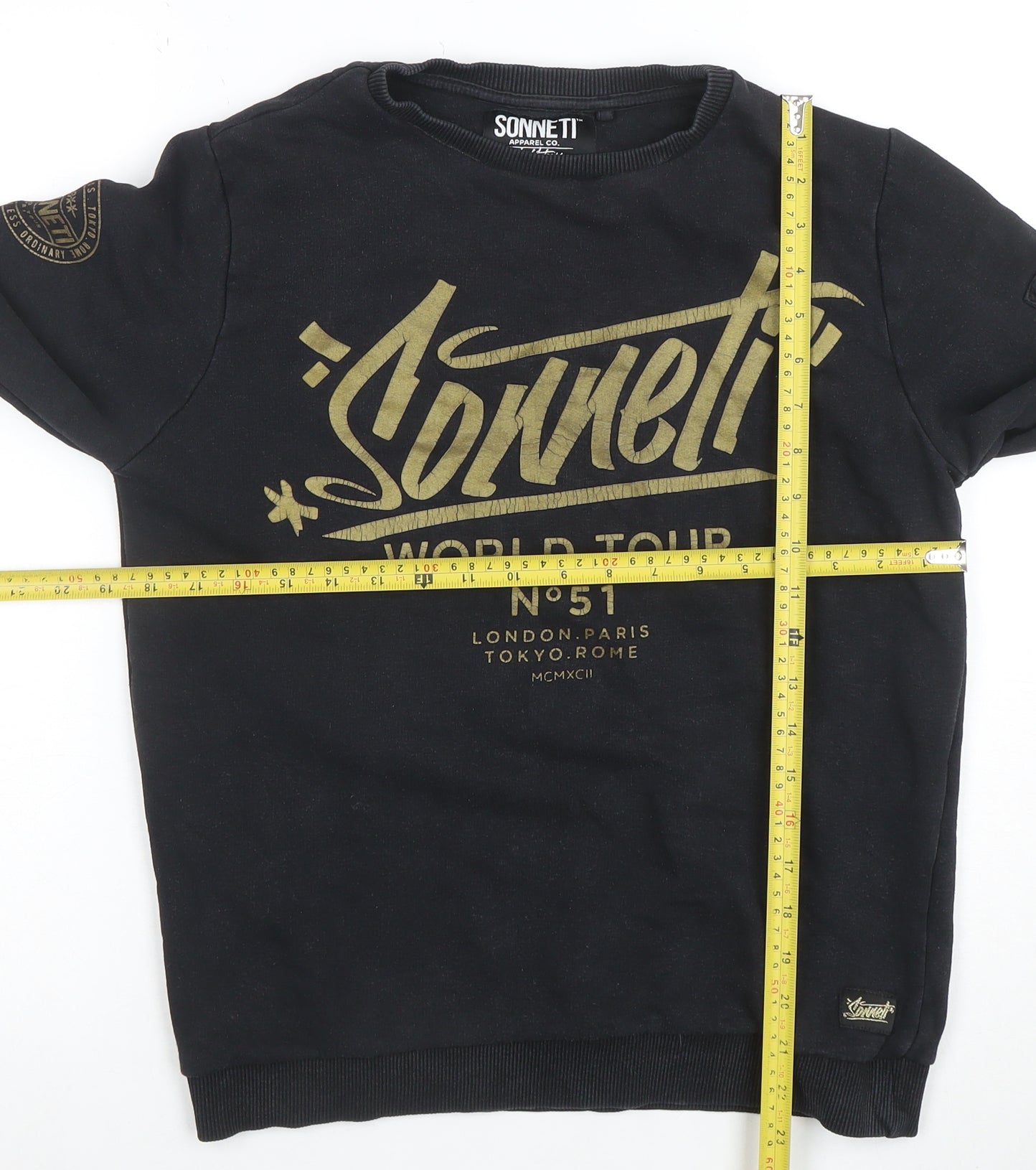 Sonneti Boys Black Graphic Print Pullover Sweatshirt 13-15 Years