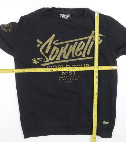 Sonneti Boys Black Graphic Print Pullover Sweatshirt 13-15 Years