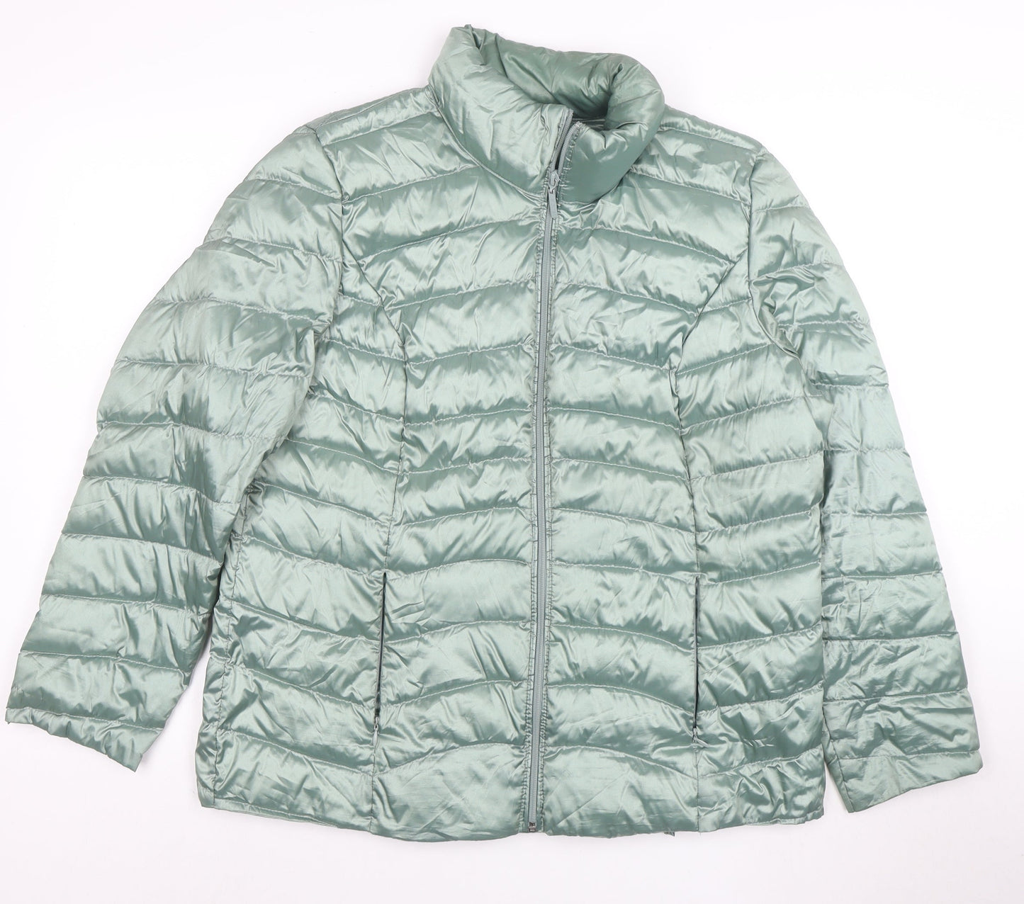MONA Women's Green Size 12 Lightweight Puffer Jacket
