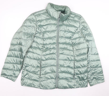 MONA Women's Green Size 12 Lightweight Puffer Jacket