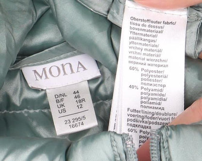 MONA Women's Green Size 12 Lightweight Puffer Jacket