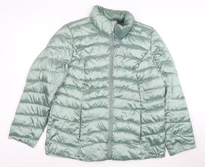 MONA Women's Green Size 12 Lightweight Puffer Jacket