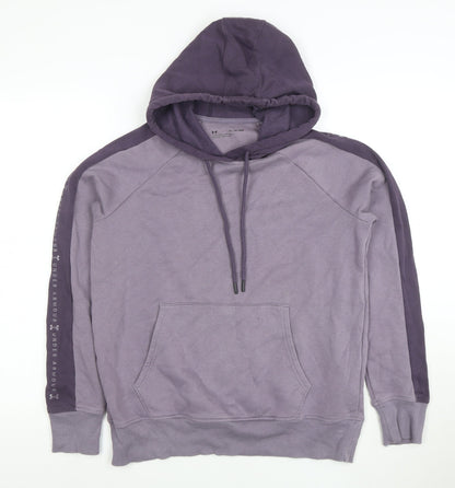 Under Armour Womens Purple XS Pullover Hoodie with Logo Trim