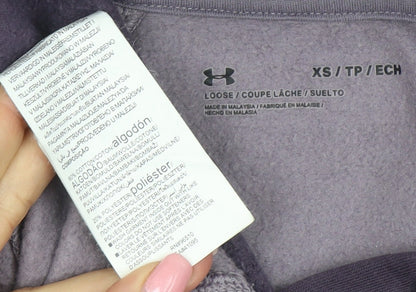 Under Armour Womens Purple XS Pullover Hoodie with Logo Trim