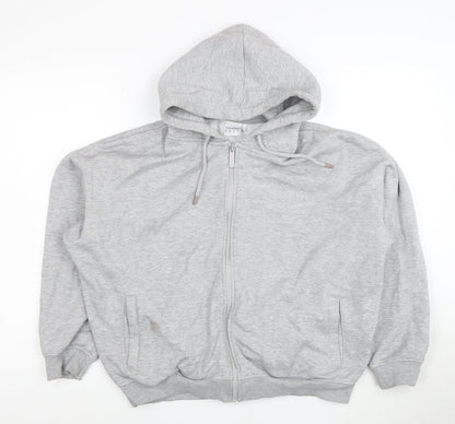 USAPRO Women's Grey Full Zip Hoodie Size UK 8 Cotton Blend
