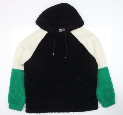 ASOS Men’s Black Colour Block Fleece Pullover Hoodie Size S