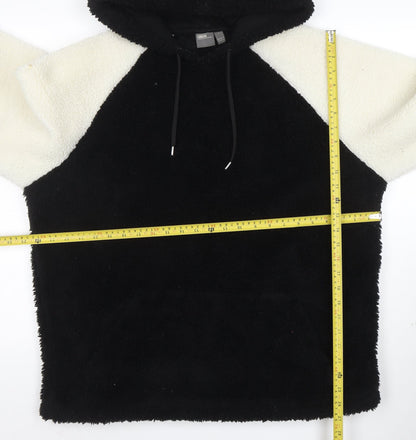 ASOS Men’s Black Colour Block Fleece Pullover Hoodie Size S