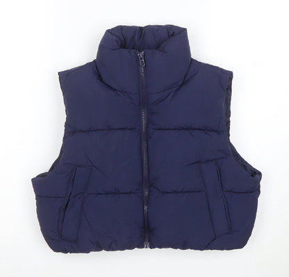 H&M Divided Women’s Blue 3XS Puffer Waistcoat Sleeveless Gilet