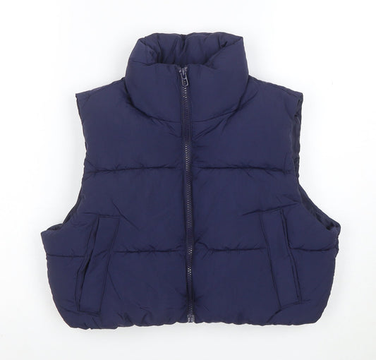 H&M Divided Women’s Blue 3XS Puffer Waistcoat Sleeveless Gilet