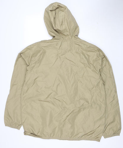 Chaps Men's Beige XL Hooded Windbreaker Jacket Polyester