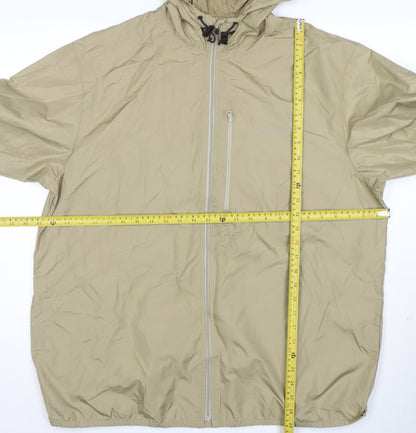 Chaps Men's Beige XL Hooded Windbreaker Jacket Polyester