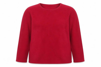 Lands' End Womens Red Fleece Pullover Sweatshirt Size L 14-16