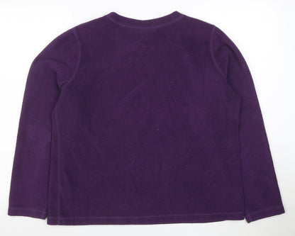 Lands’ End Women’s Purple Fleece Pullover Sweatshirt XL