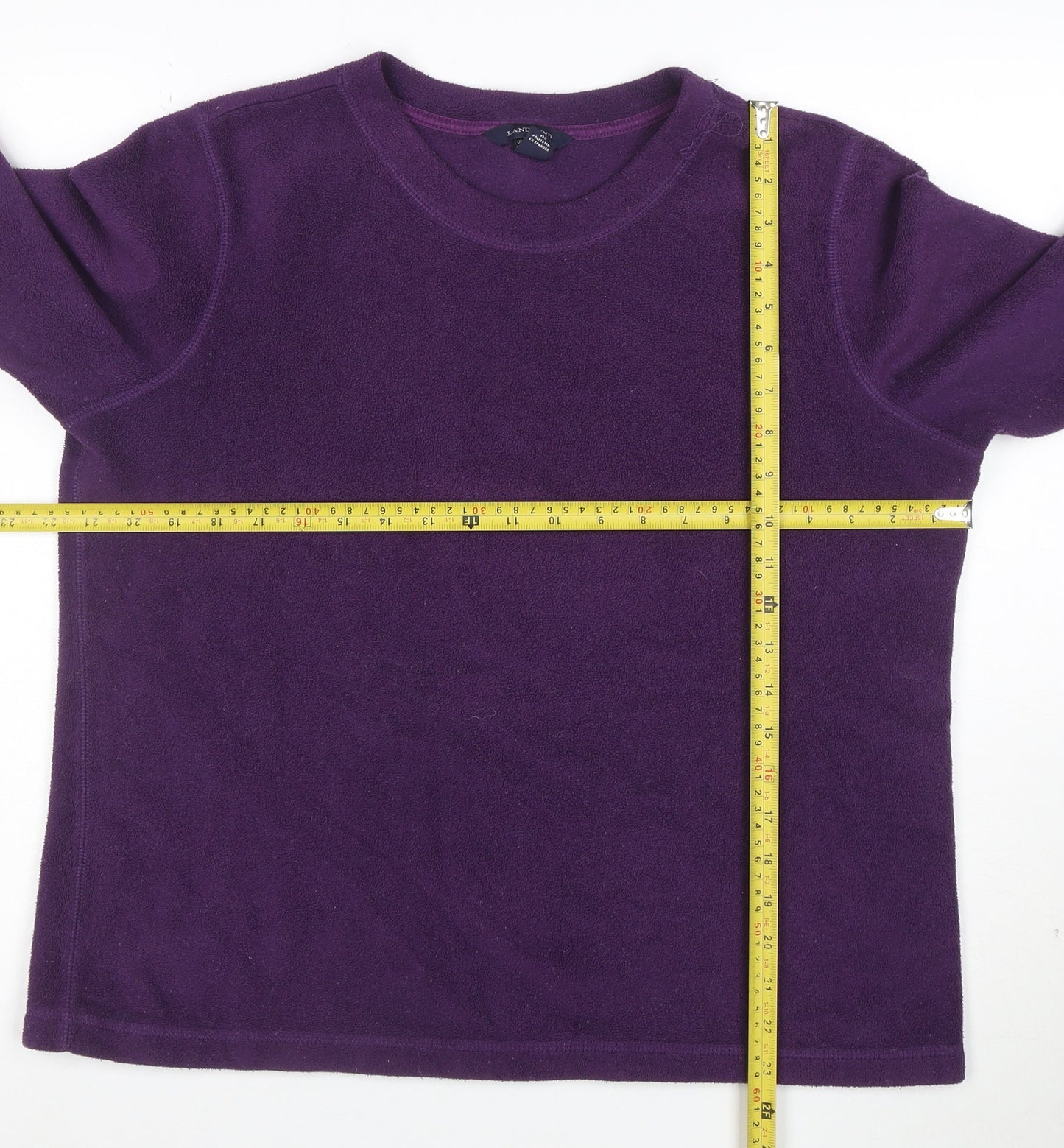 Lands’ End Women’s Purple Fleece Pullover Sweatshirt XL