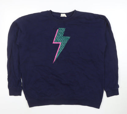 Sugarhill Brighton Womens Navy Lightning Bolt Sweatshirt UK 16