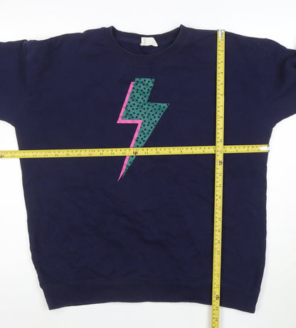 Sugarhill Brighton Womens Navy Lightning Bolt Sweatshirt UK 16