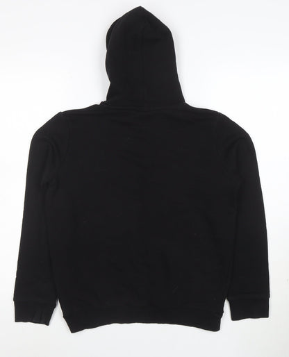 Hype Boys Black Pullover Hoodie 13 Years Cotton Blend Graphic Print