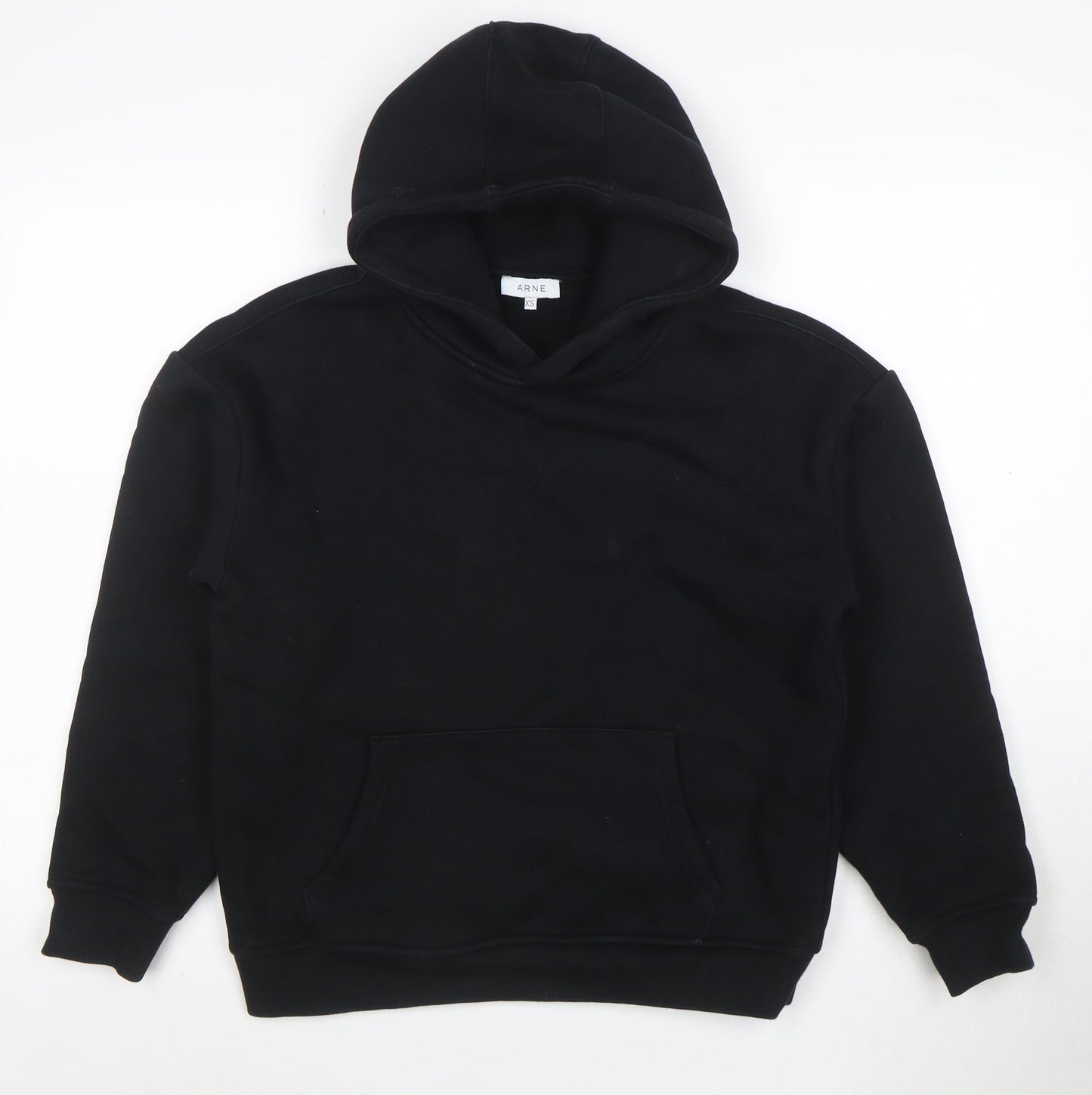 ARNE Womens Black XS Pullover Hoodie Cotton Blend Casual