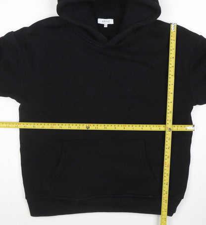 ARNE Womens Black XS Pullover Hoodie Cotton Blend Casual