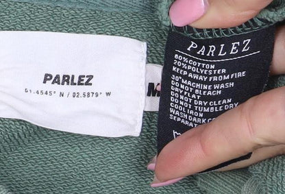 Parlez Men's Green Embroidered Crew Neck Sweatshirt Size M