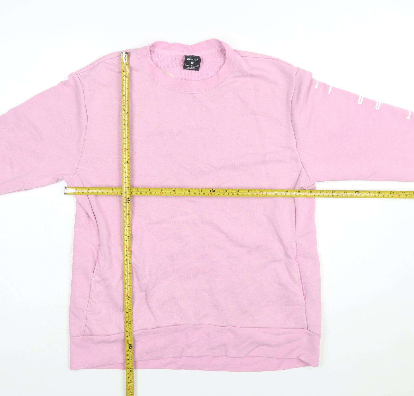 Nike Women Pink Dri-FIT Pullover Sweatshirt M Cotton Blend