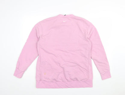 Nike Women Pink Dri-FIT Pullover Sweatshirt M Cotton Blend