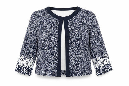 Barbara Lebek Women's Blue Floral Jersey Tunic Blouse Size 12