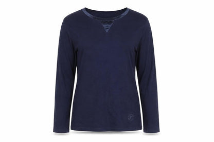 Temperley London Women’s Blue Long Sleeve Cotton Crew Neck Top M