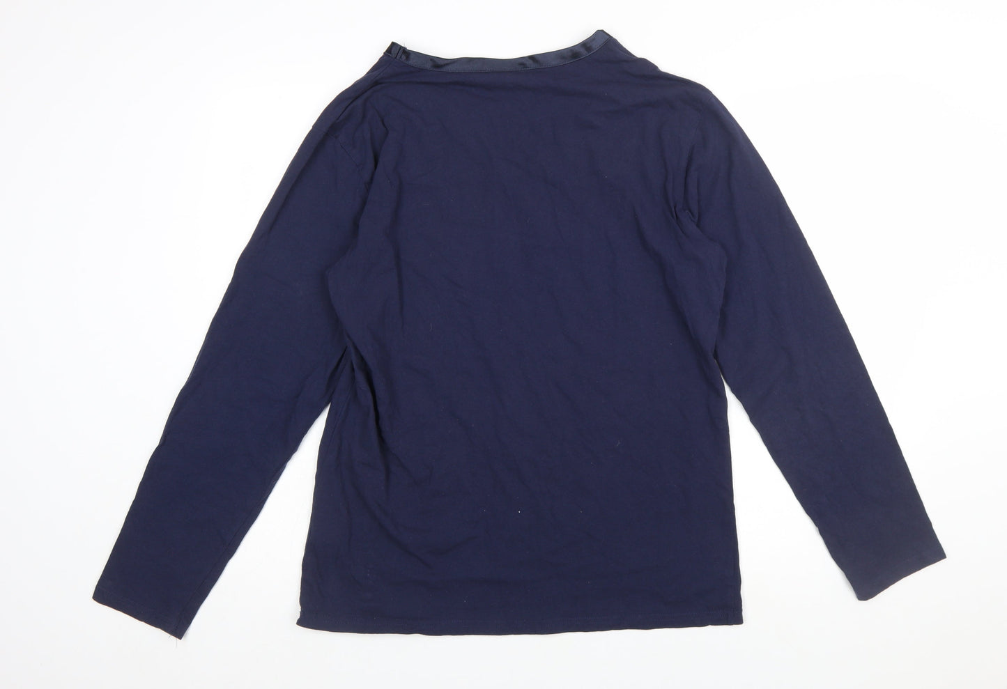 Temperley London Women’s Blue Long Sleeve Cotton Crew Neck Top M