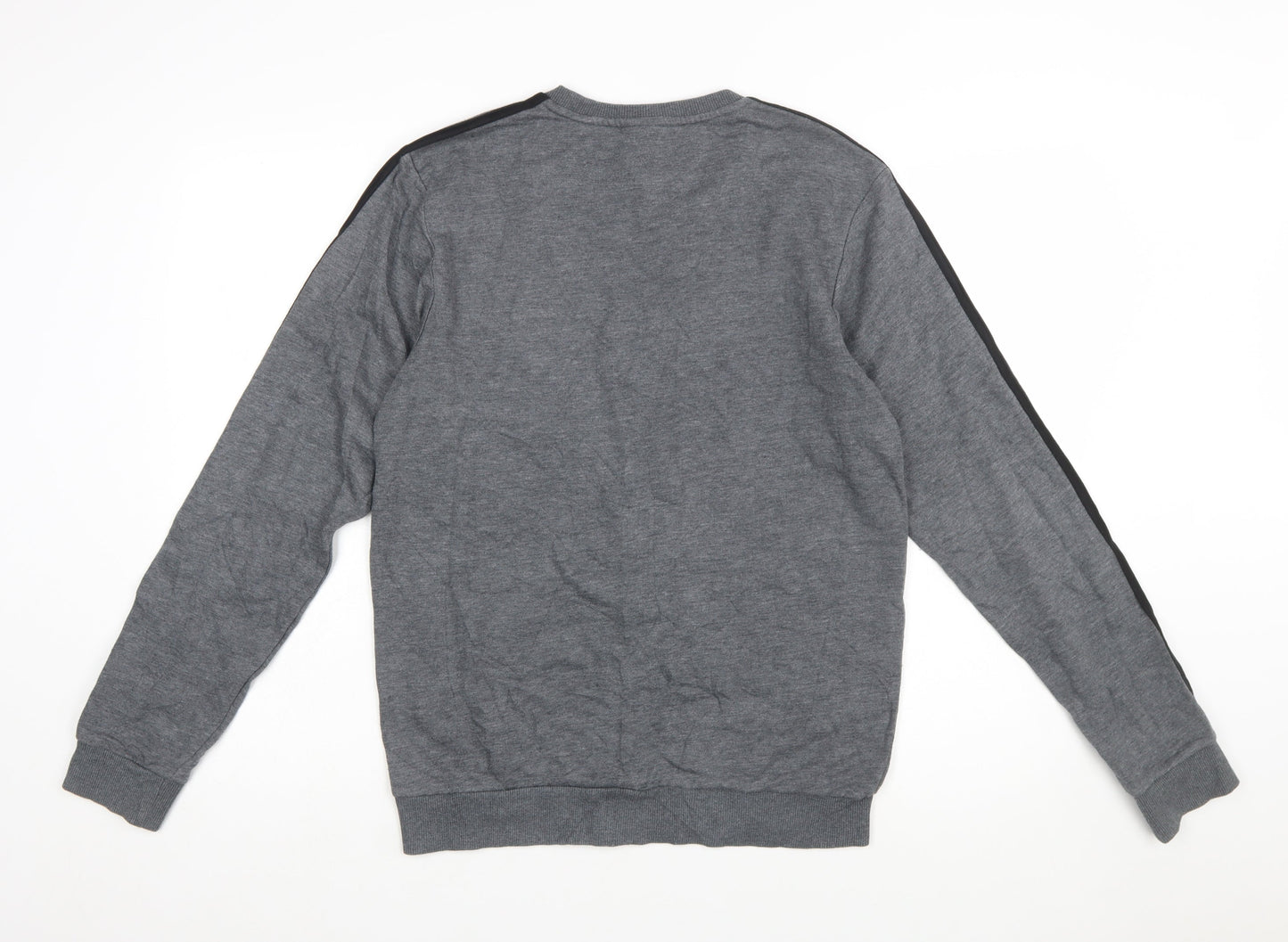Adidas Men's Grey Pullover Sweatshirt S Crew Neck Sports Fleece