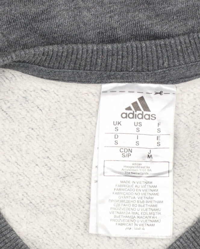 Adidas Men's Grey Pullover Sweatshirt S Crew Neck Sports Fleece