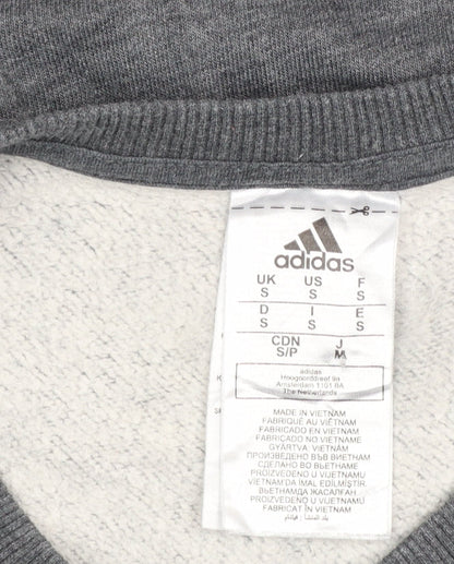 Adidas Men's Grey Pullover Sweatshirt S Crew Neck Sports Fleece