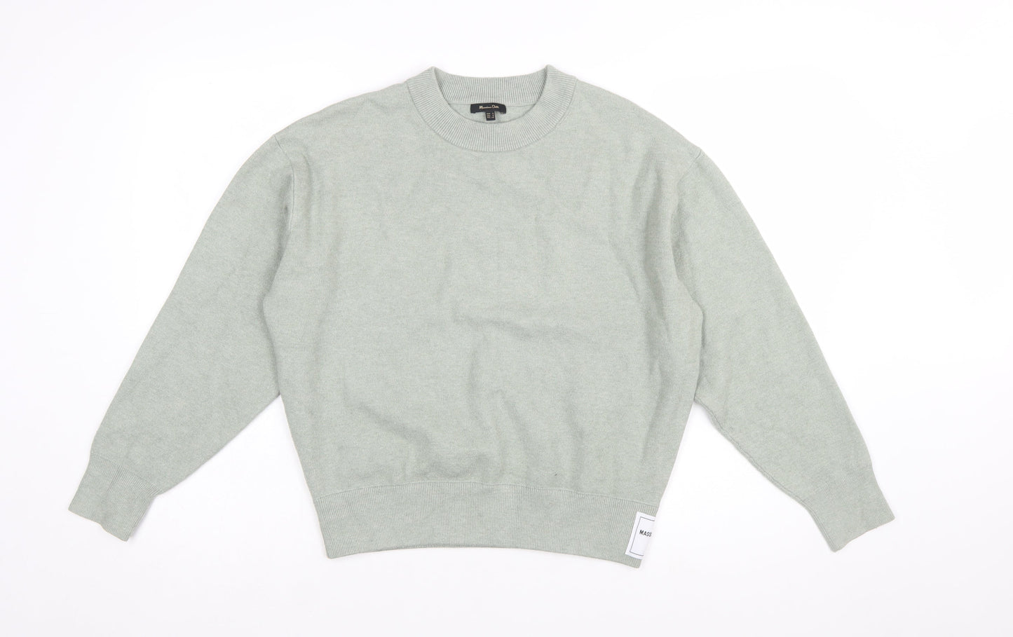 Massimo Dutti Women’s Green Wool Blend Crew Neck Pullover Jumper Size S