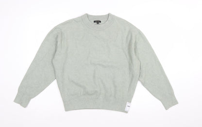Massimo Dutti Women’s Green Wool Blend Crew Neck Pullover Jumper Size S