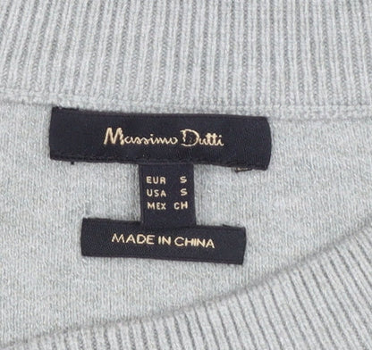 Massimo Dutti Women’s Green Wool Blend Crew Neck Pullover Jumper Size S