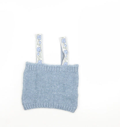 MNG Women's Blue Knit Camisole Tank Top XS Acrylic Blend