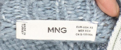 MNG Women's Blue Knit Camisole Tank Top XS Acrylic Blend