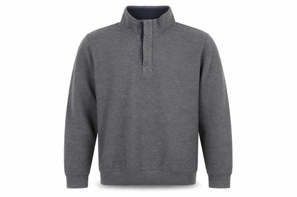 Altinyildiz Classics Men's Grey M High Neck Henley Sweatshirt