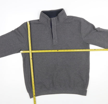 Altinyildiz Classics Men's Grey M High Neck Henley Sweatshirt