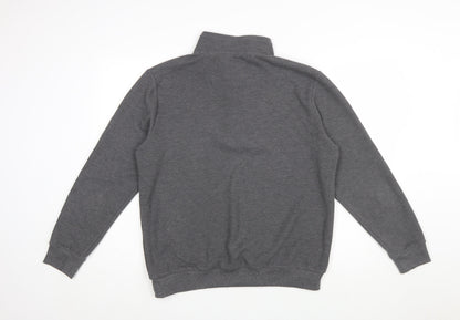 Altinyildiz Classics Men's Grey M High Neck Henley Sweatshirt