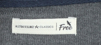 Altinyildiz Classics Men's Grey M High Neck Henley Sweatshirt