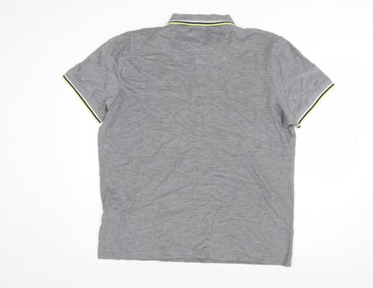 Hugo Boss Men’s Grey 2XL Polo Shirt Cotton Logo Short Sleeve