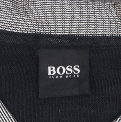Hugo Boss Men’s Grey 2XL Polo Shirt Cotton Logo Short Sleeve