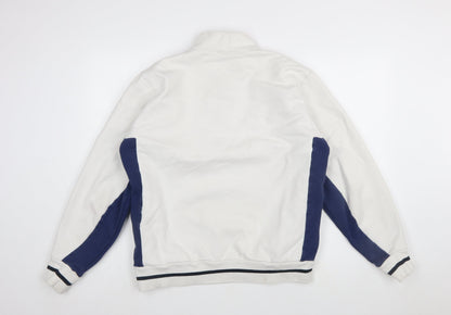 Hélas Men's White 1/4 Zip Cotton Sweatshirt L Regular Fit