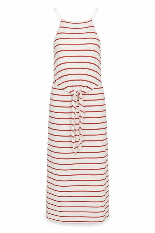 Zara Women White Striped Halter Slip Maxi Dress Size 10