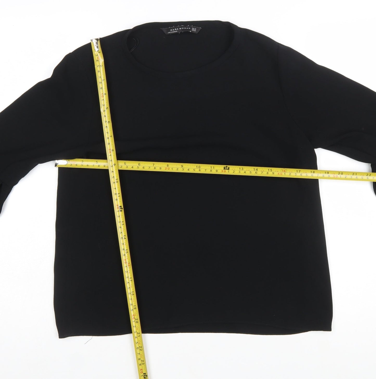 Zara Woman Black Bell Sleeve Blouse XS Women's Woven Top