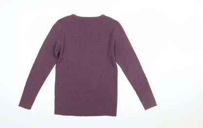 Damart Women’s Purple Crew Neck Knit Pullover Jumper M