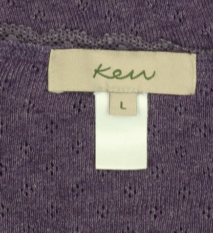 Kew Women Purple Cardigan L Long Sleeve V-Neck Knit